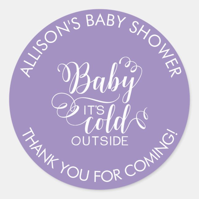 Baby It's Cold Outside Shower It's Favor Sticker (Front)