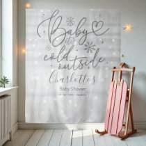 Baby It's Cold Outside Silver Baby Shower Backdrop