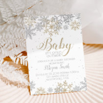 Baby It's Cold Outside Silver Gold Snowflake Invitation