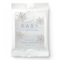 Baby It's Cold Outside Silver Snowflakes Blue Hot Chocolate Drink Mix