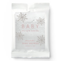 Baby It's Cold Outside Silver Snowflakes Pink Hot Chocolate Drink Mix