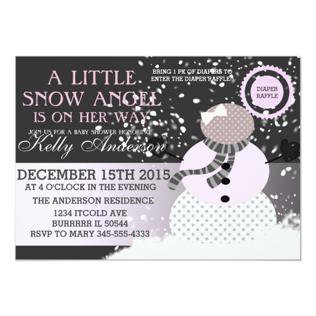 Baby Its Cold Outside Snow Angel Baby Shower Invitation