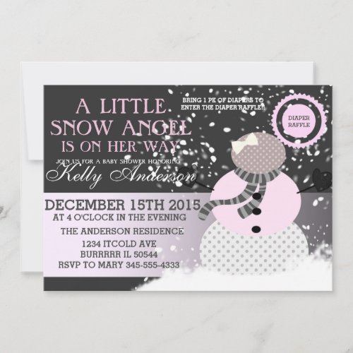 Baby its cold outside Snow Angel Baby shower Invitation