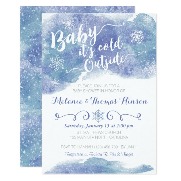 Baby It's Cold Outside Snow Baby Shower Invitation