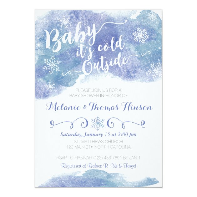 Baby It's Cold Outside Snow Baby Shower Invitation