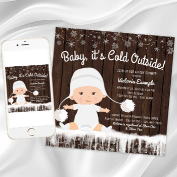 Baby Its Cold Outside Snow Baby Shower Invitation by The_Baby_Boutique at Zazzle