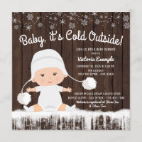 Baby its Cold Outside Snow Baby Shower Invitation