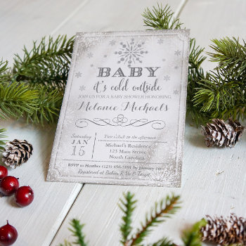 Baby It's Cold Outside Snow Baby Shower Invite by YourMainEvent at Zazzle
