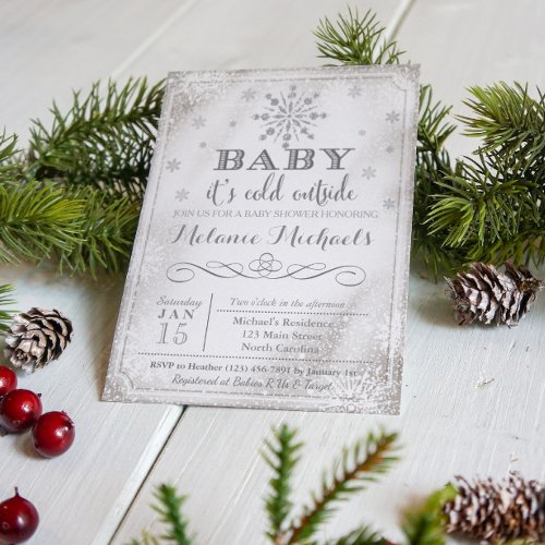 Baby Its Cold Outside Snow Baby Shower Invite