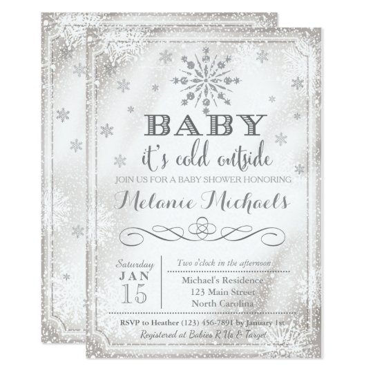 Baby It S Cold Outside Snow Baby Shower Invite Zazzle Com