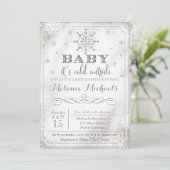 Baby It's Cold Outside Snow Baby Shower Invite (Standing Front)