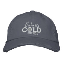 Baby It's Cold Outside Snow Embroidery Embroidered Baseball Hat