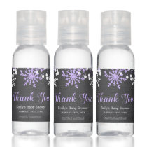 Baby Its Cold Outside Snow Purple Girl Baby Shower Hand Sanitizer
