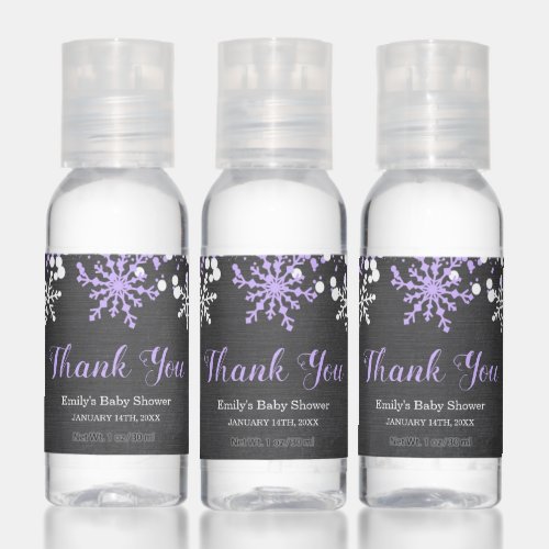 Baby Its Cold Outside Snow Purple Girl Baby Shower Hand Sanitizer