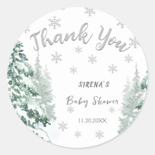 Baby it's Cold Outside Snow Winter Baby Shower Classic Round Sticker