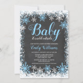 Baby Its Cold Outside Snow Winter Boy Baby Shower Invitation (Front)