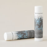 Baby Its Cold Outside Snow Winter Boy Baby Shower Lip Balm<br><div class="desc">Boy winter themed baby shower personalized lip balm. This trendy design features blue and white snowflakes on a chalkboard background.</div>