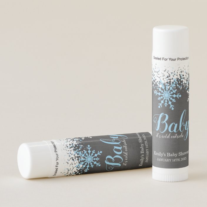 Baby Its Cold Outside Snow Winter Boy Baby Shower Lip Balm