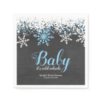 Baby Its Cold Outside Snow Winter Boy Baby Shower Napkins