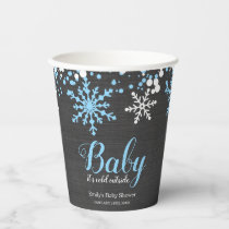 Baby Its Cold Outside Snow Winter Boy Baby Shower Paper Cups