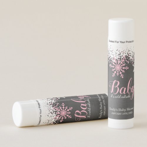 Baby Its Cold Outside Snow Winter Girl Baby Shower Lip Balm