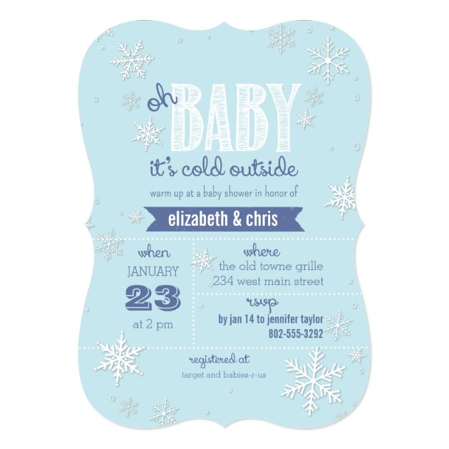 Baby It's Cold Outside Snowflake Baby Shower Invitation