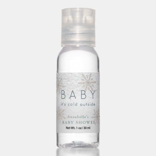 Baby Its Cold Outside Snowflake Baby Shower Favor Hand Sanitizer