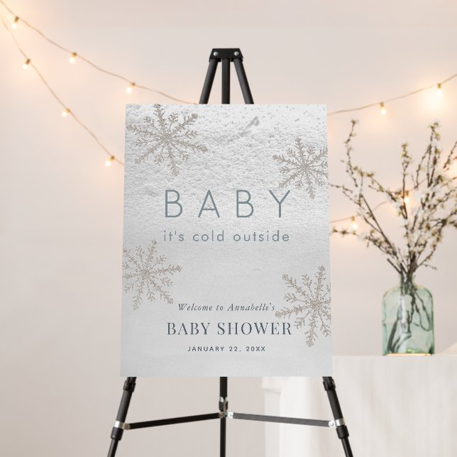 Baby Its Cold Outside Snowflake Baby Shower Foam Board (In Situ (Stand))