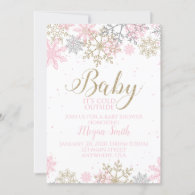 Baby It's Cold Outside Snowflake Baby Shower Invitation