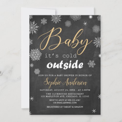 Baby Its Cold Outside Snowflake Baby Shower Invitation