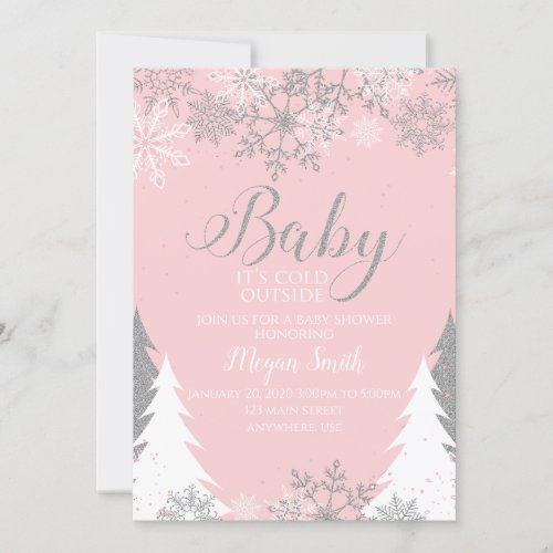 Baby Its cold outside snowflake baby shower Invitation