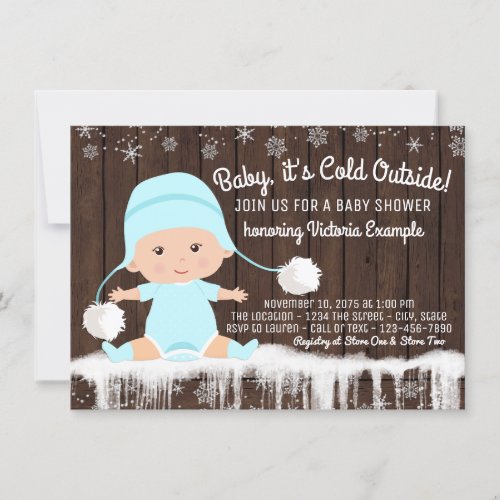 Baby its Cold Outside Snowflake Baby Shower Invite