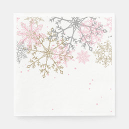 Baby It&#39;s Cold Outside Snowflake Baby Shower Napki Napkins