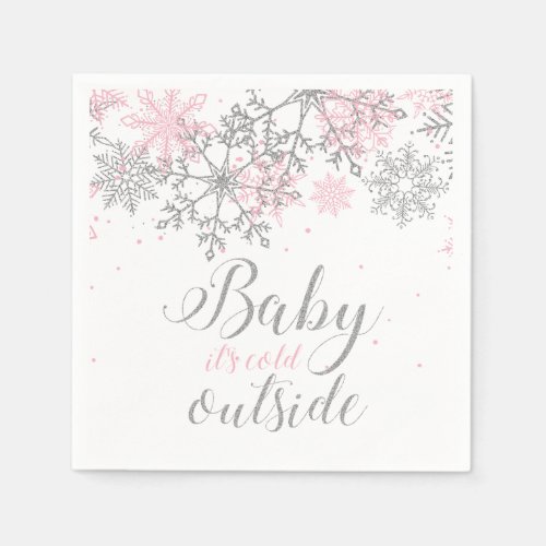 Baby Its Cold Outside Snowflake Baby Shower Napkins