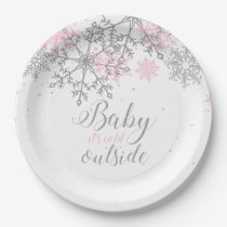 Baby It's Cold Outside Snowflake Baby Shower Paper Paper Plates