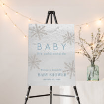 Baby Its Cold Outside Snowflake Blue Baby Shower Foam Board