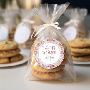 Baby It's Cold Outside Snowflake Girl Baby Shower Classic Round Sticker