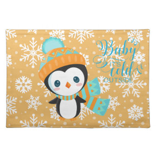 Baby It's Cold Outside Snowflake Penguin Placemat