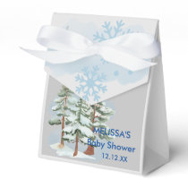 Baby its cold outside snowflake winter forest favor boxes