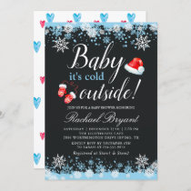 Baby Its Cold Outside Snowflakes Cute Baby Shower Invitation