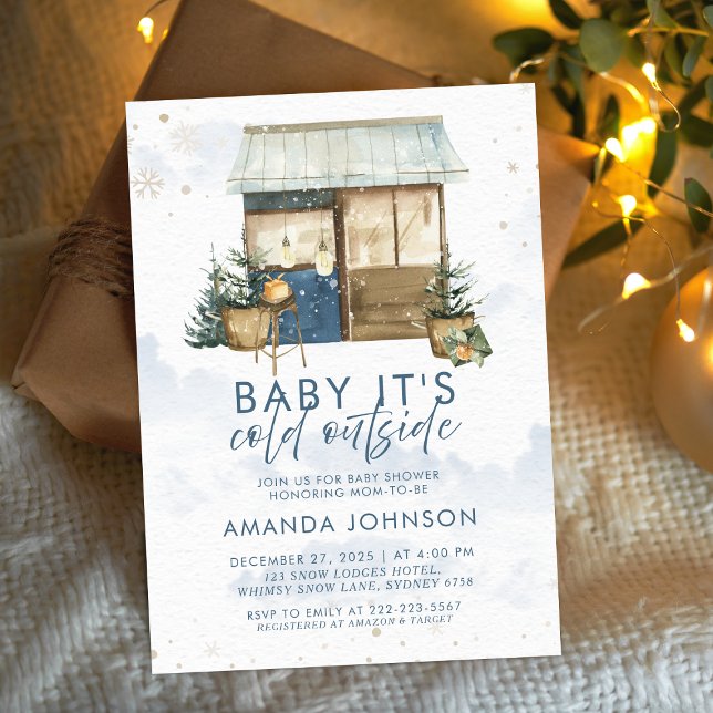 Baby Its Cold Outside Snowflakes Winter  Invitation (Creator Uploaded)
