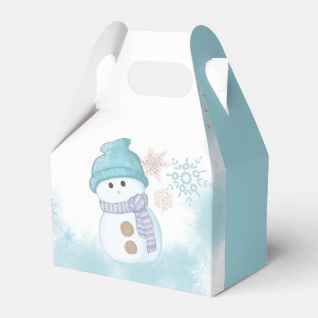 Baby It's Cold Outside Snowman Baby Shower Favor Boxes (Front Side)