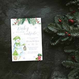 Baby It's Cold Outside Snowman Baby Shower Invitation
