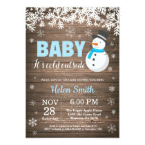 Baby its Cold Outside Snowman Boy Baby Shower Invitation