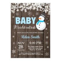 Baby its Cold Outside Snowman Boy Baby Shower Invitation