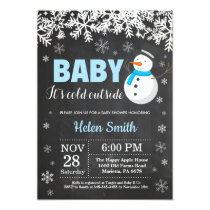 Baby its Cold Outside Snowman Boy Baby Shower Invitation