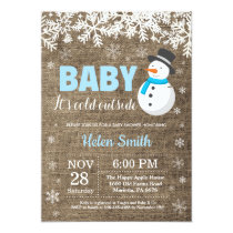 Baby its Cold Outside Snowman Boy Baby Shower Invitation