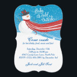 Baby It's Cold Outside Snowman Christmas Party Invitation<br><div class="desc">Personalize this cute 2-sided 5" x 7" Snowman Holiday Party invitation. Click the Customize button to change the copy and/or fonts on this unique bracket die-cut card (or try other 5 x 7 options)! Cute snowman with a hat and long red scarf makes for a fun invitation, inviting friends to...</div>