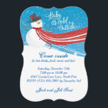 Baby It's Cold Outside Snowman Christmas Party Invitation<br><div class="desc">Personalize this cute 2-sided 5" x 7" Snowman Holiday Party invitation. Click the Customize button to change the copy and/or fonts on this unique bracket die-cut card (or try other 5 x 7 options)! Cute snowman with a hat and long red scarf makes for a fun invitation, inviting friends to...</div>