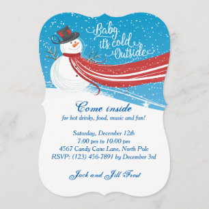 Baby It's Cold Outside Snowman Christmas Party Invitation